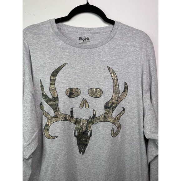 Bone Collector Long Sleeve T Shirt Mens XL Gray Deer Hunting Camo - Picture 5 of 10